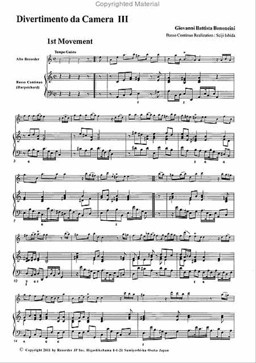 Divertimento da Camara No. 3 A minor Alto Recorder scores gallery preview page 3