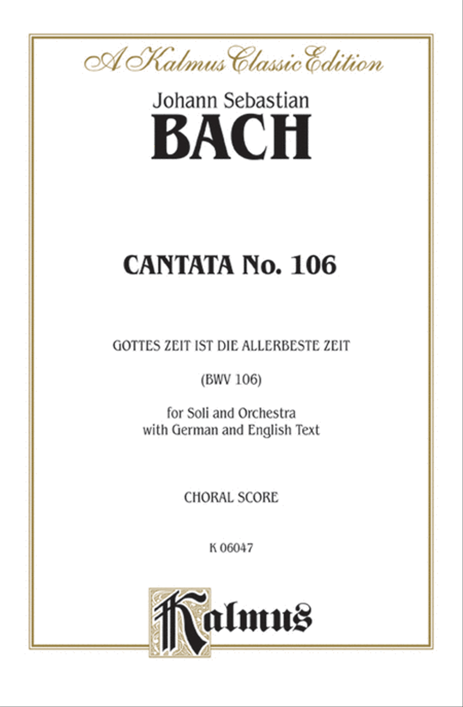 Cantata No. 106 -- Gottes Zeit ist die allerbeste Aeit 4-Part scores gallery preview page 1