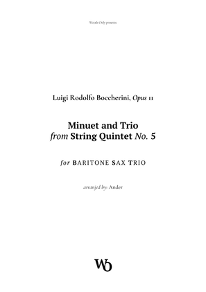 Book cover for Minuet by Boccherini for Baritone Sax Trio