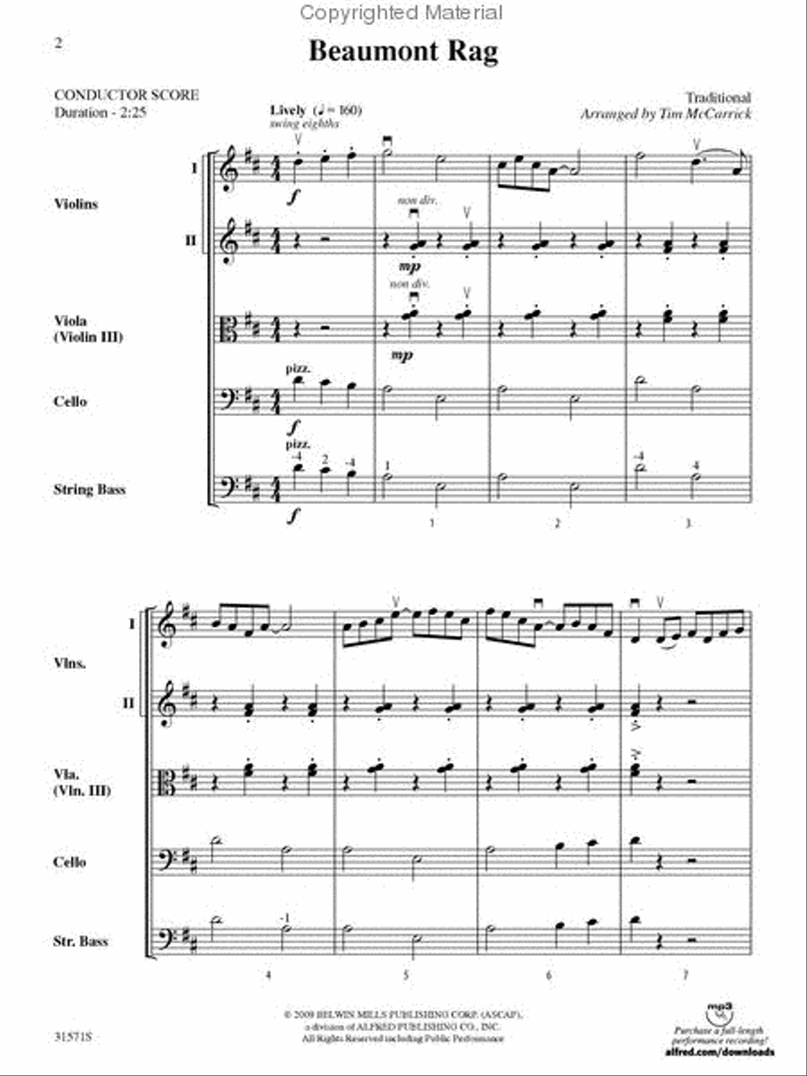 Beaumont Rag String Orchestra scores gallery preview page 2