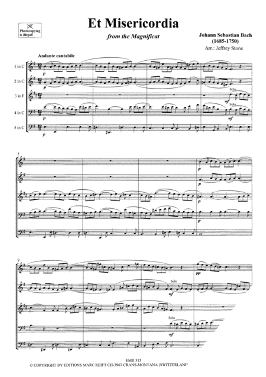 Et Misericordia Brass Quintet scores gallery preview page 4