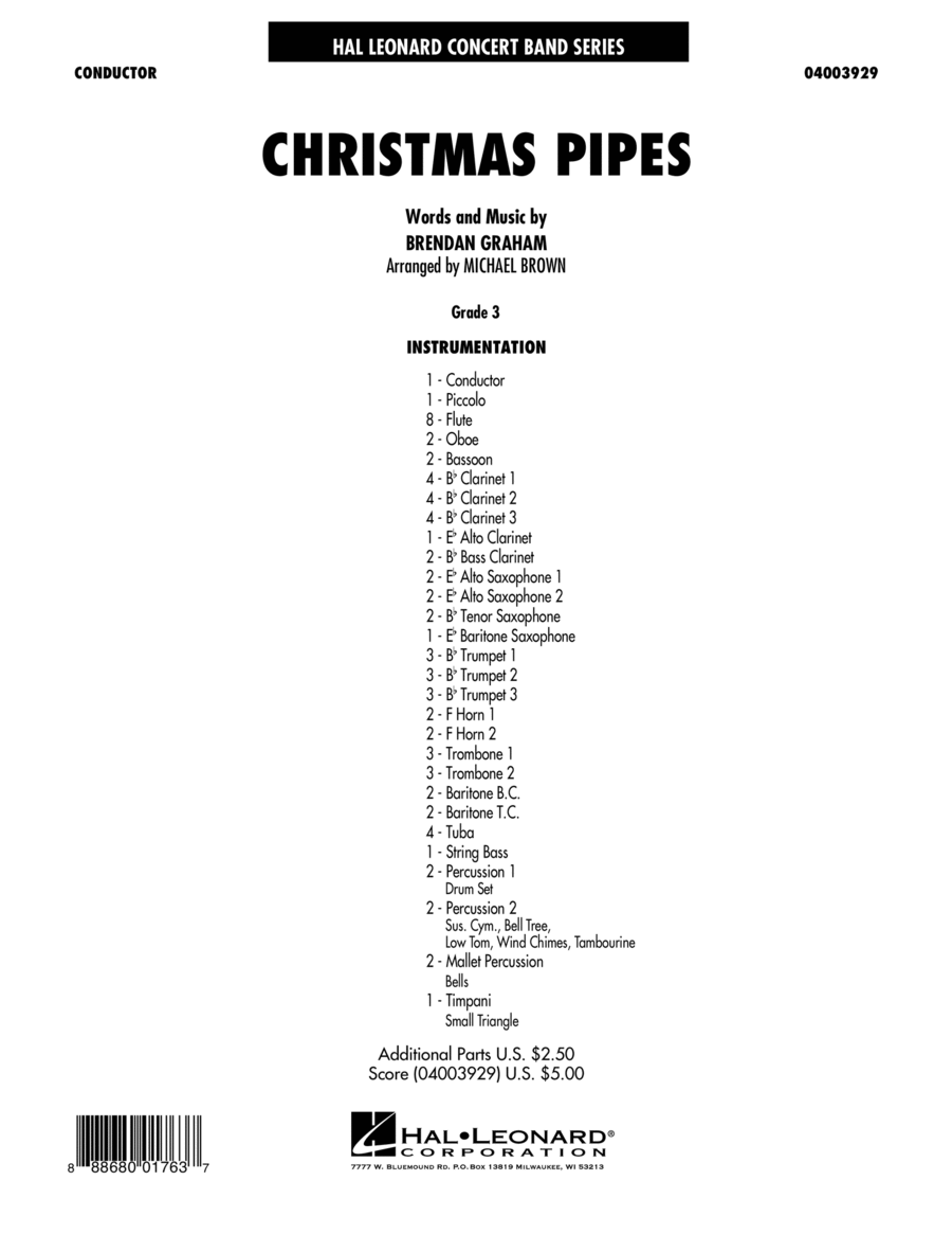 Christmas Pipes - Conductor Score (Full Score) Concert Band scores gallery preview page 1