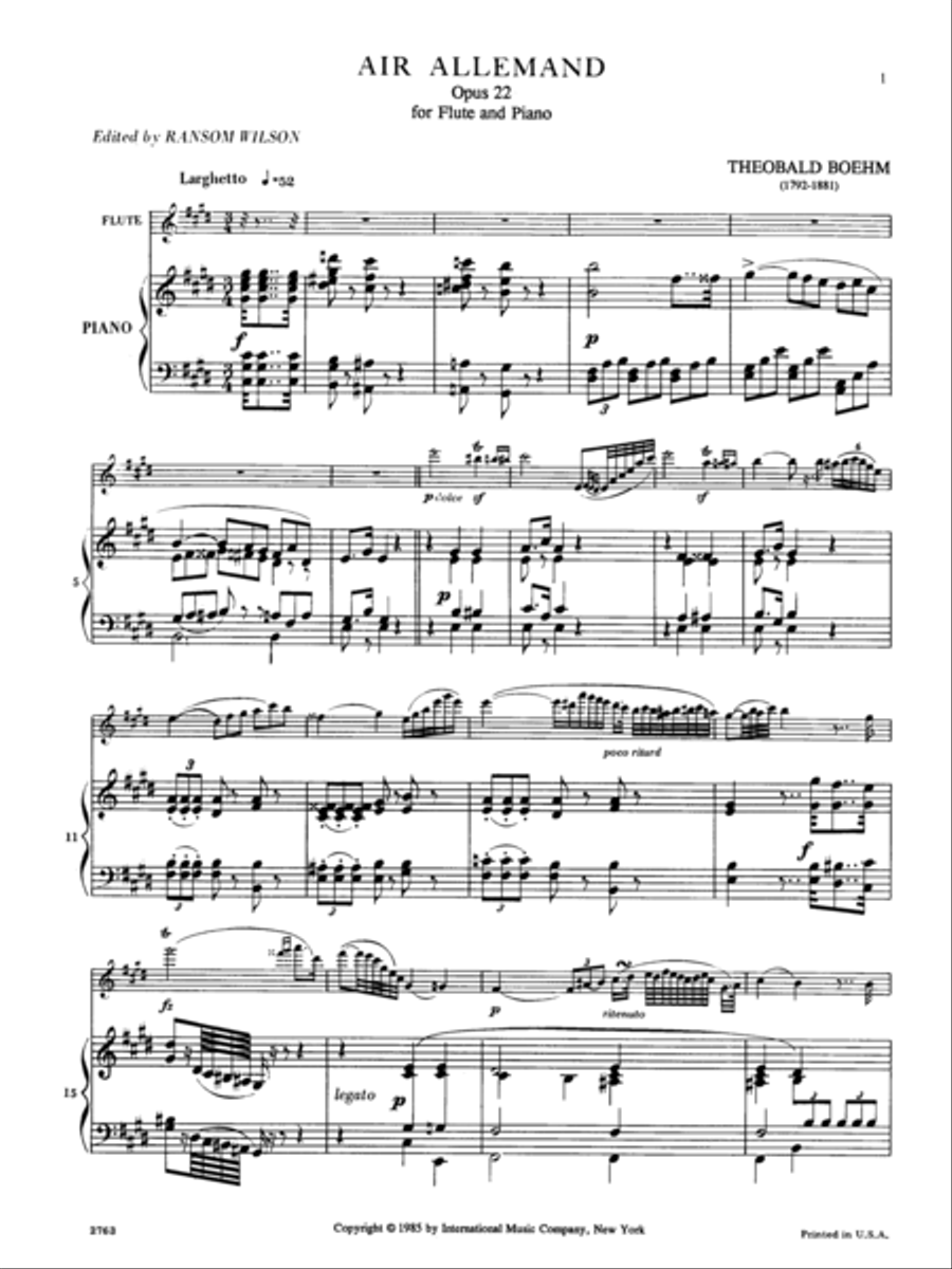 Air Allemand, Opus 22 Flute Solo scores gallery preview page 2