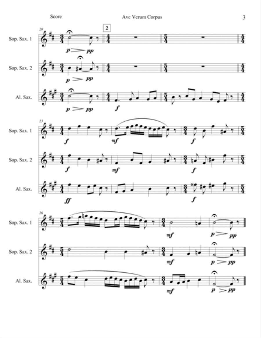 Ave Verum Corpus Ave Verum Corpus Woodwind Trio scores gallery preview page 3