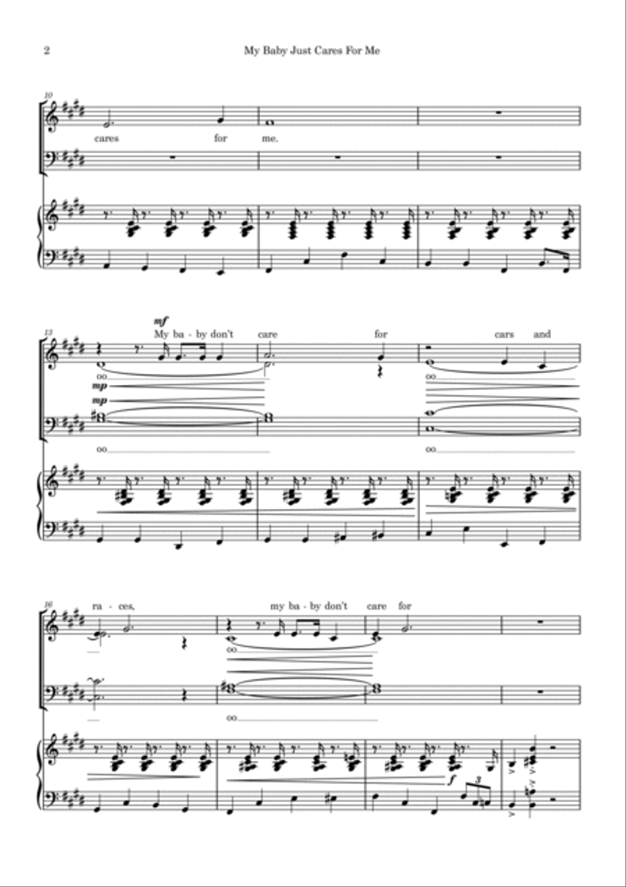 My Baby Just Cares For Me 4-Part scores gallery preview page 2