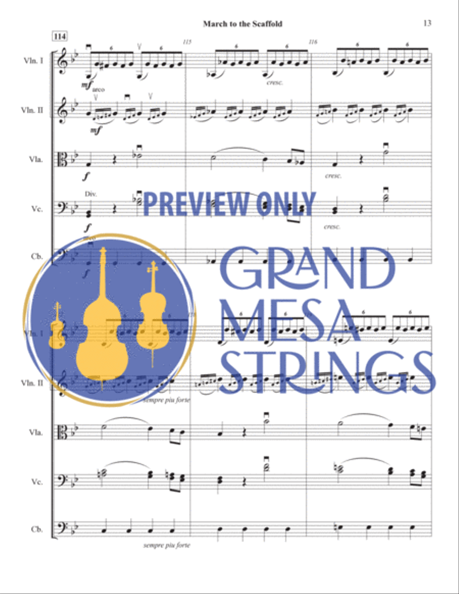 March to the Scaffold March to the Scaffold String Orchestra scores gallery preview page 14