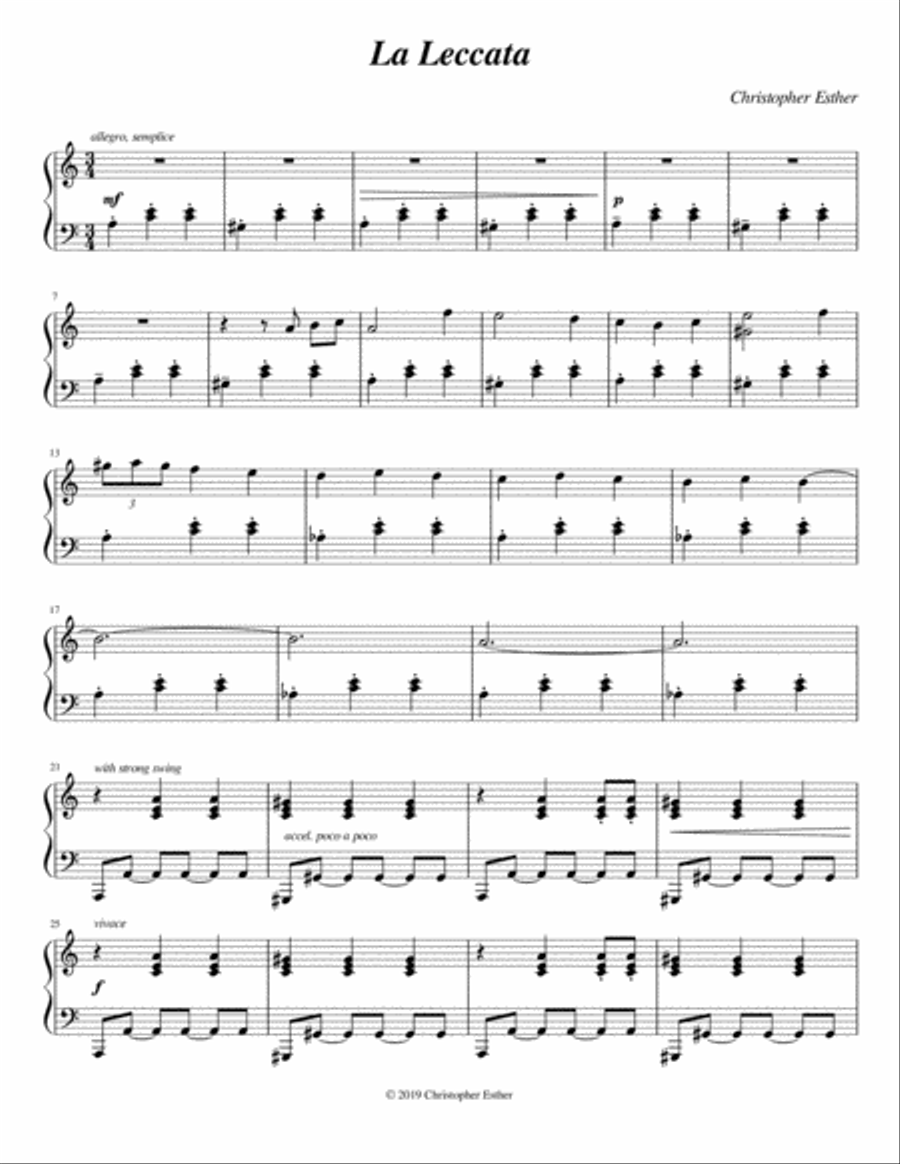 La Leccata La Leccata Piano Solo scores gallery preview page 1