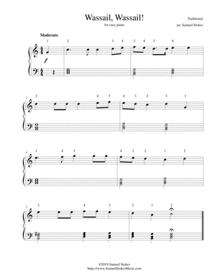 Wassail, Wassail! - for easy piano