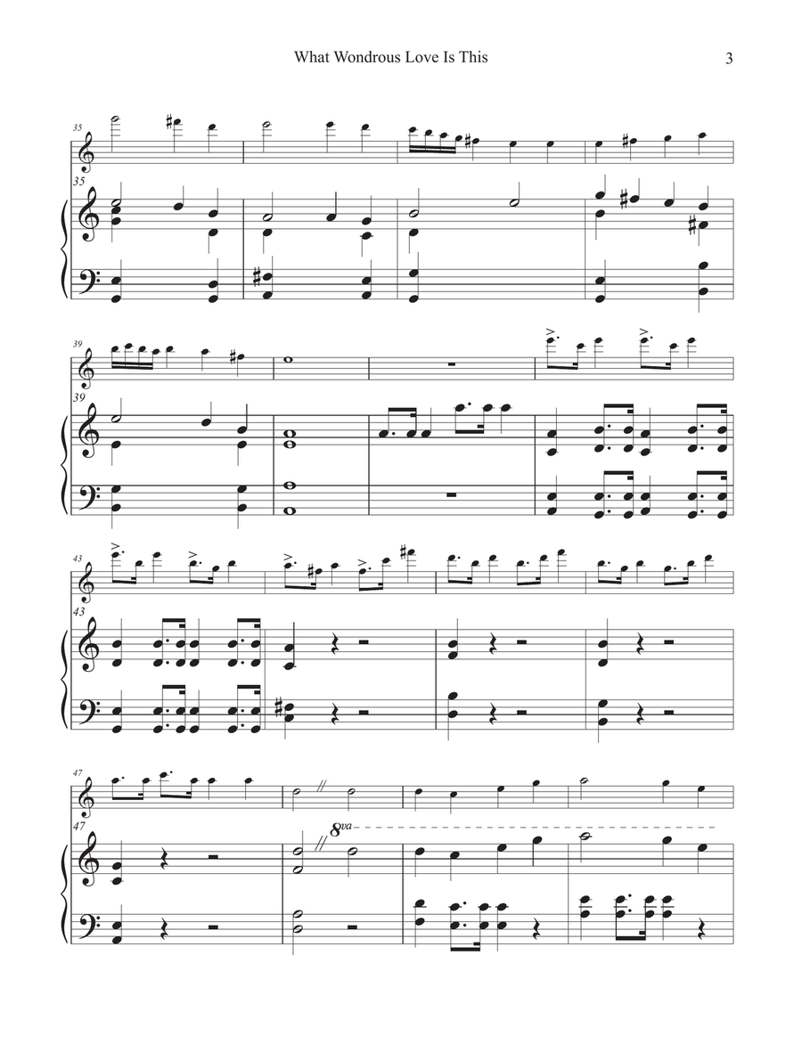 What Wondrous Love Is This (Flute and Piano) Flute Solo scores gallery preview page 3