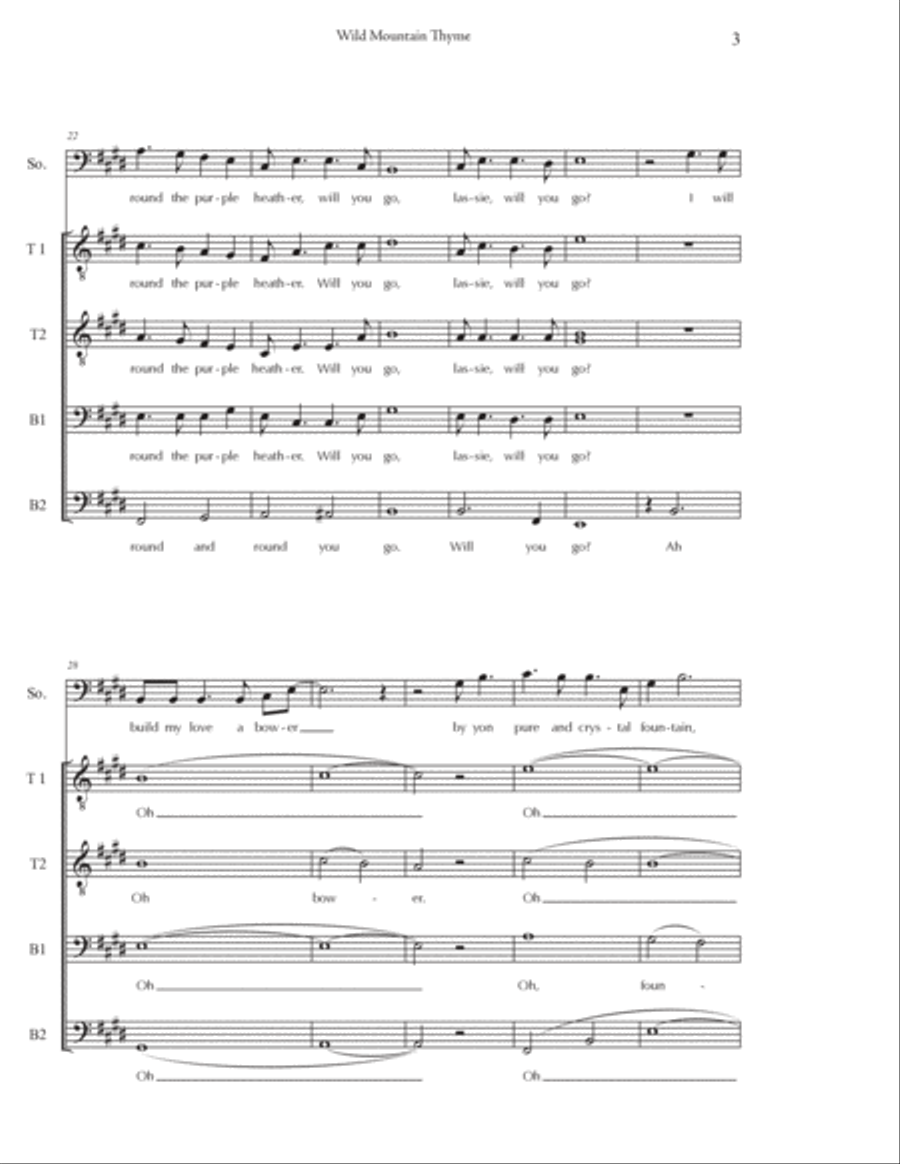 Wild Mountain Thyme Wild Mountain Thyme TTBB scores gallery preview page 3
