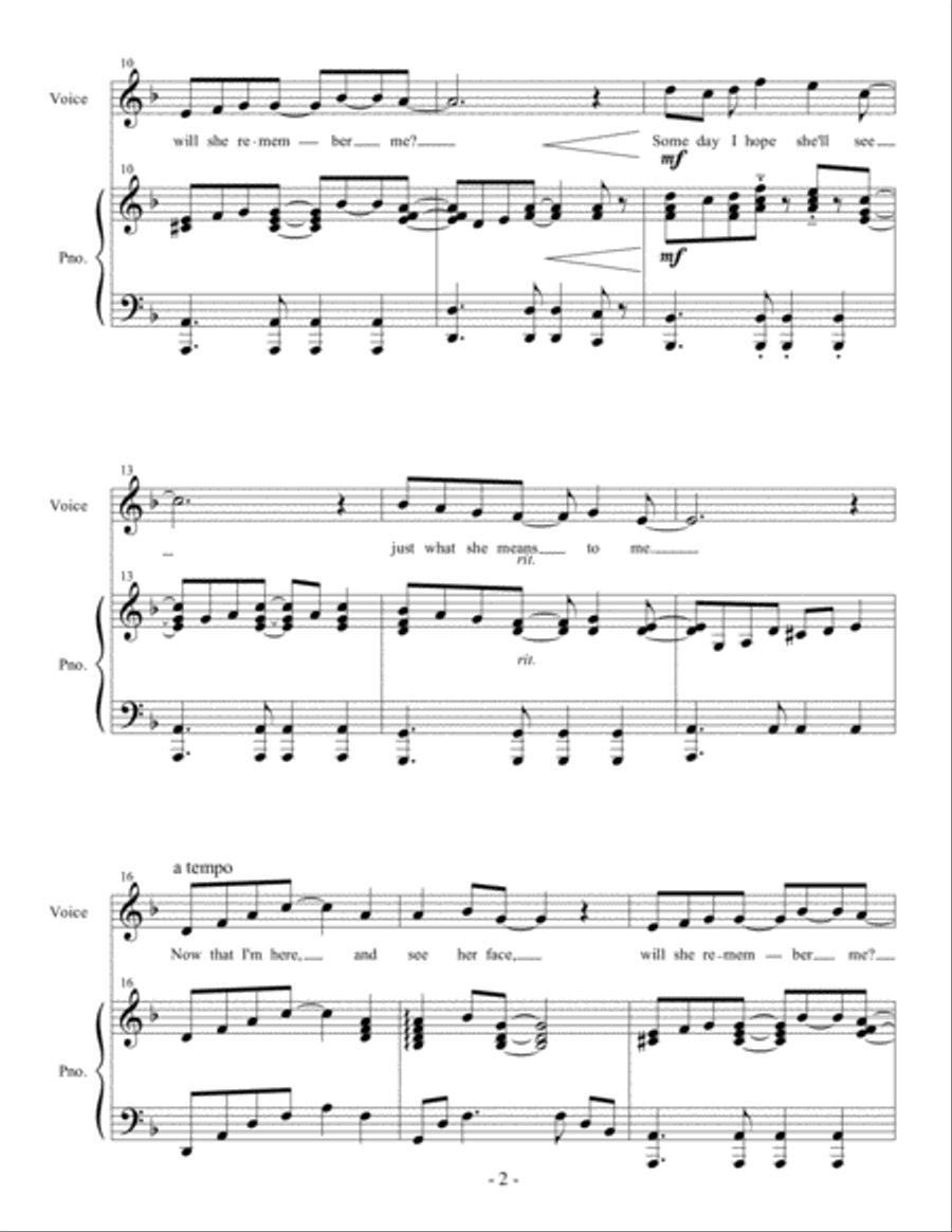 Will She Remember Me Piano scores gallery preview page 2