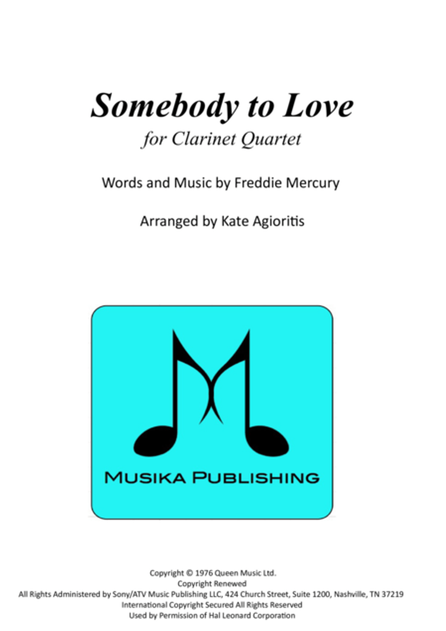 Somebody To Love Somebody To Love Clarinet Quartet scores gallery preview page 1