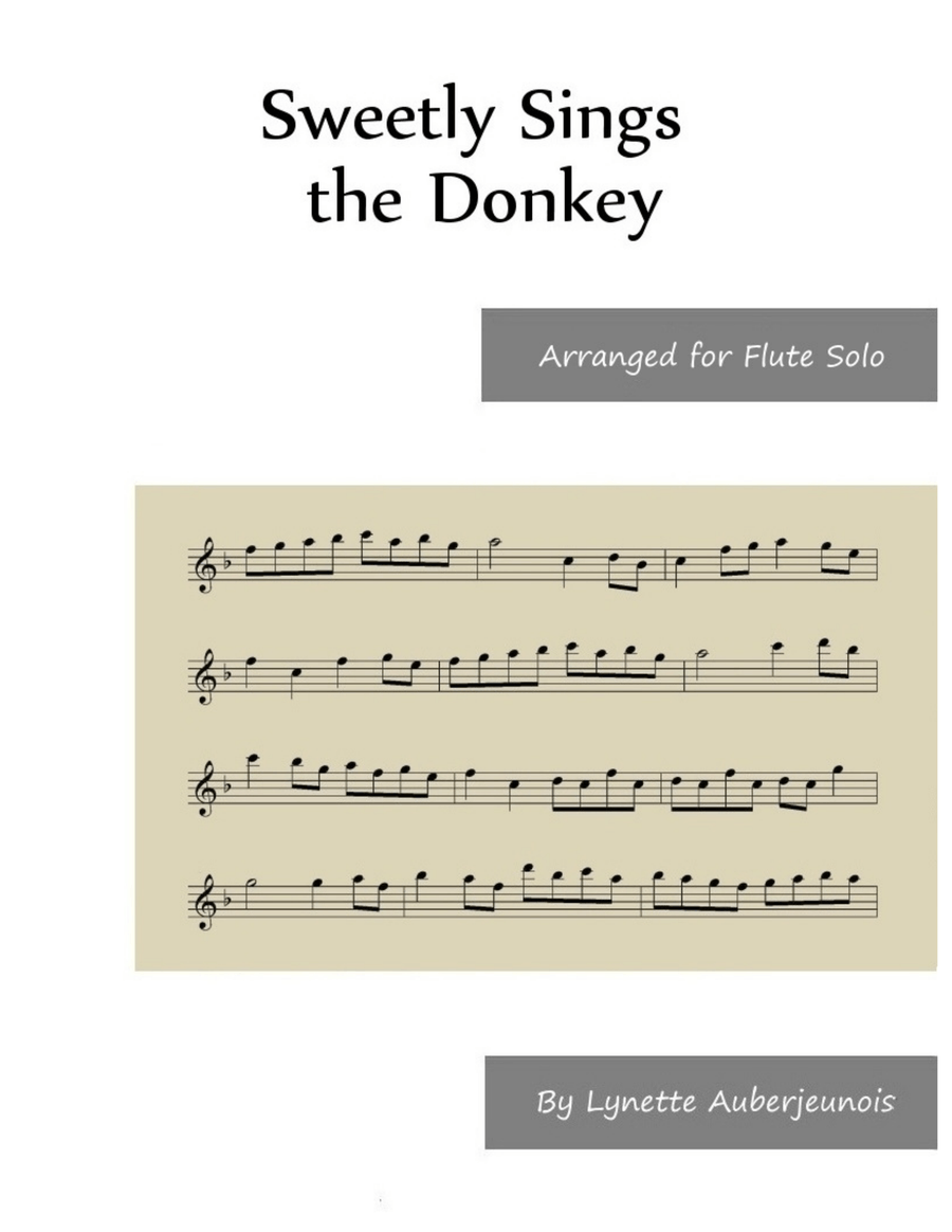 Sweetly Sings the Donkey - Flute Solo Chamber Music scores gallery preview page 1