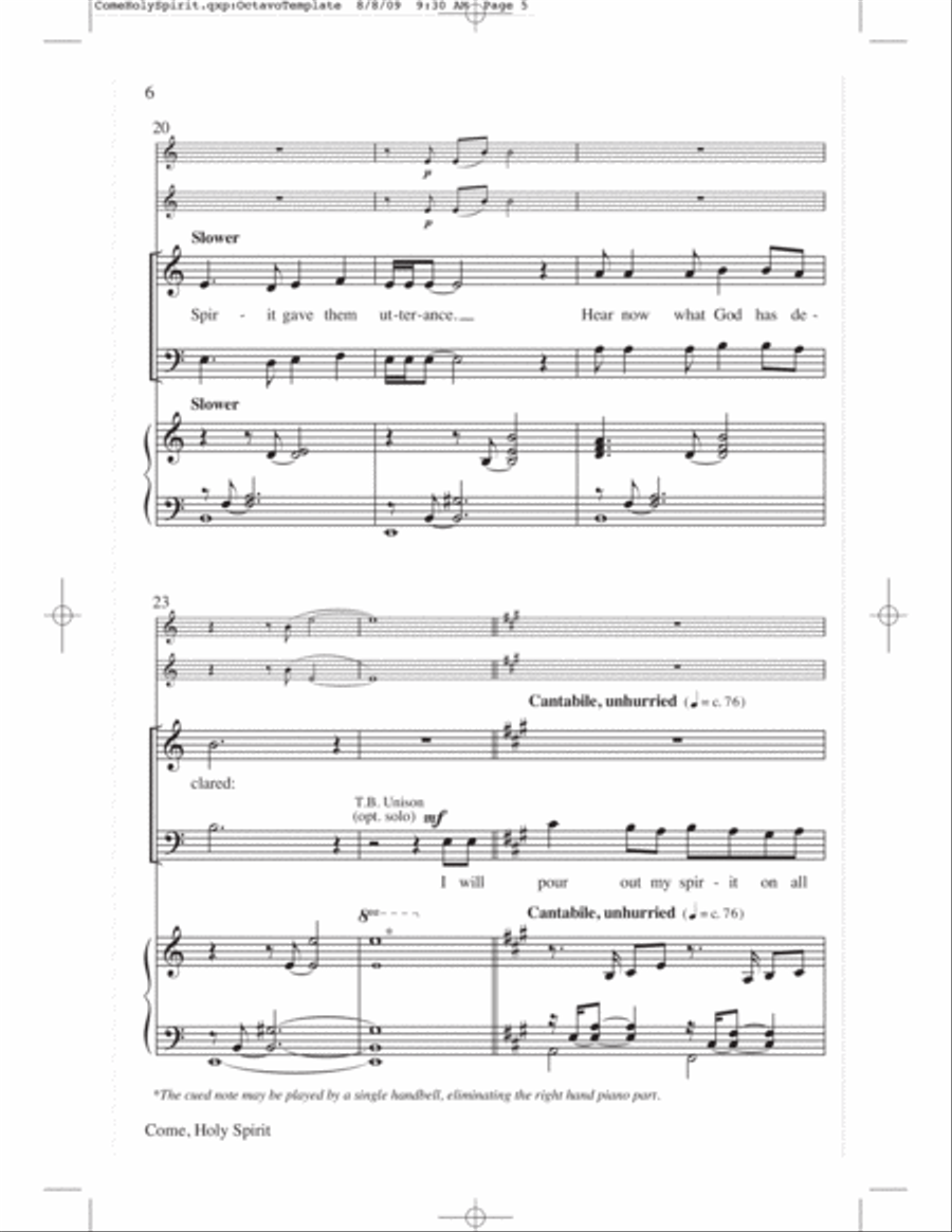 Come, Holy Spirit - SATB 4-Part scores gallery preview page 6