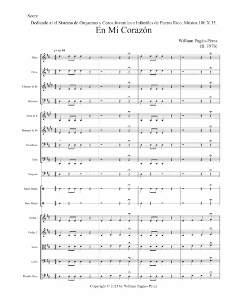 En Mi Corazon Full Orchestra scores gallery preview page 2