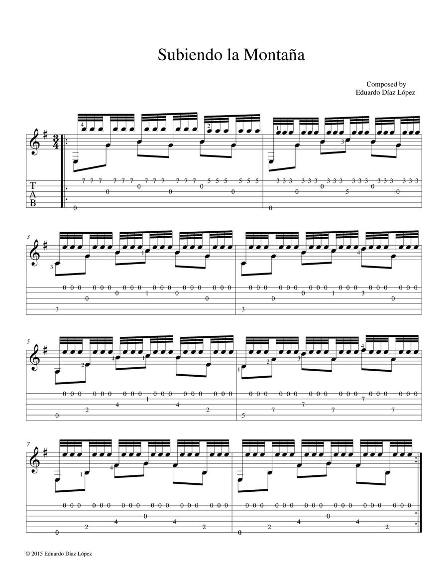 Subiendo la Montaña Guitar Solo scores gallery preview page 2