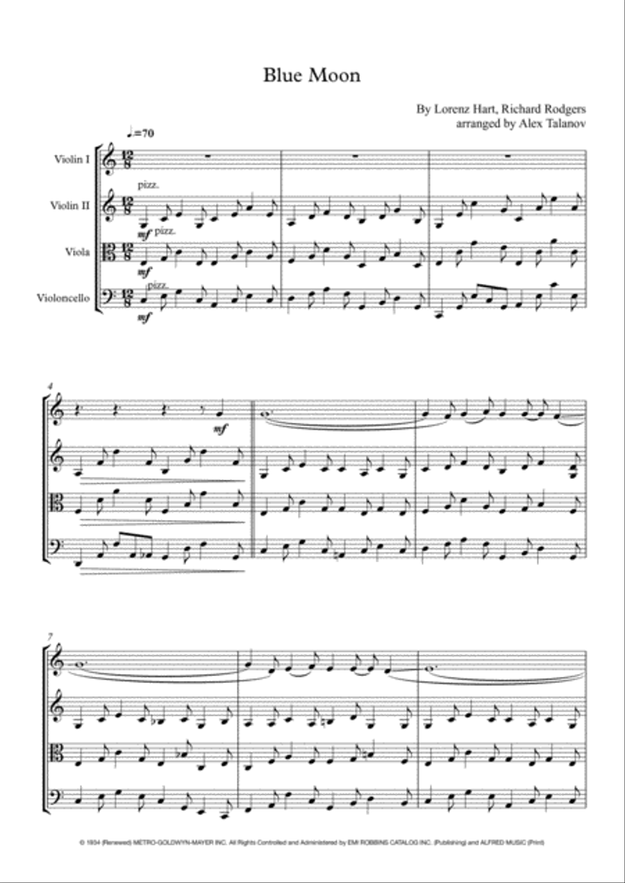 Blue Moon String Quartet scores gallery preview page 2