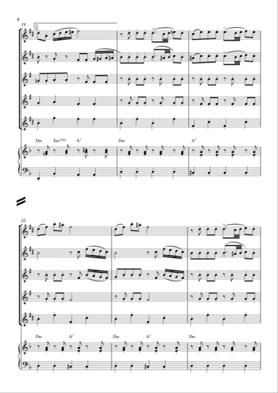 Dance of the Little Swans Saxophone Quintet scores gallery preview page 4