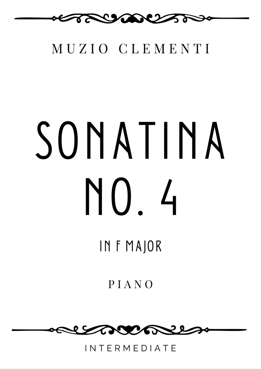 Clementi - Sonatina No.4 in F Major - Intermediate Piano Method scores gallery preview page 1