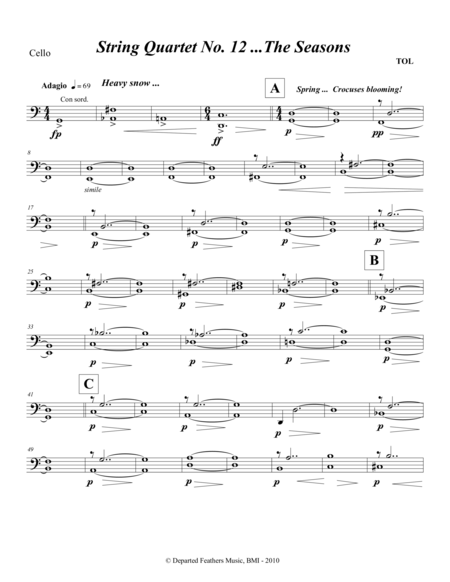 String Quartet No. 12 ... The Seasons (2010) Cello