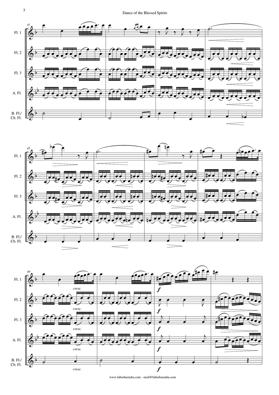Dance of the Blessed Spirits (from Orfeo ed Euridice) - for Flute Choir Flute Choir scores gallery preview page 4