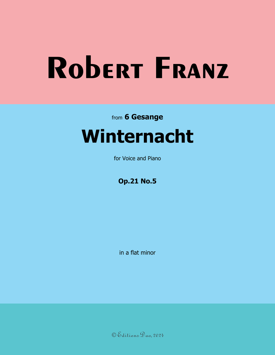 Winternacht, by Robert Franz, in a flat minor Voice scores gallery preview page 1