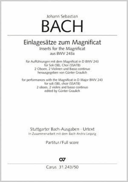 J.S. Bach: Insert movements for the Magnificat from BWV 243a (J.S. Bach: Einlagesatze zum Magnificat aus BWV 243a)