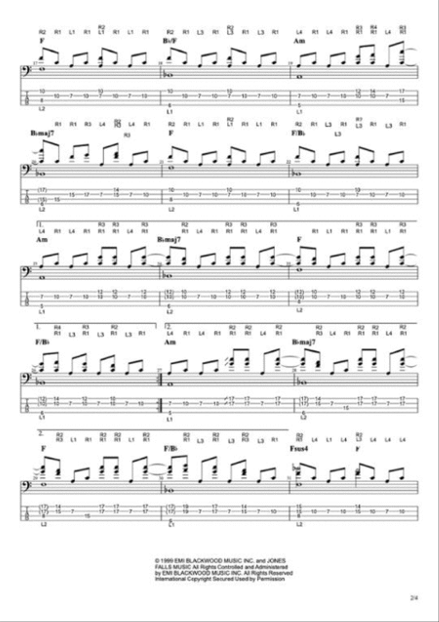 Colorblind Bass Guitar scores gallery preview page 3