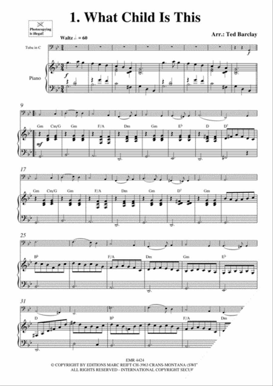 10 Easy Christmas Solos Tuba scores gallery preview page 3