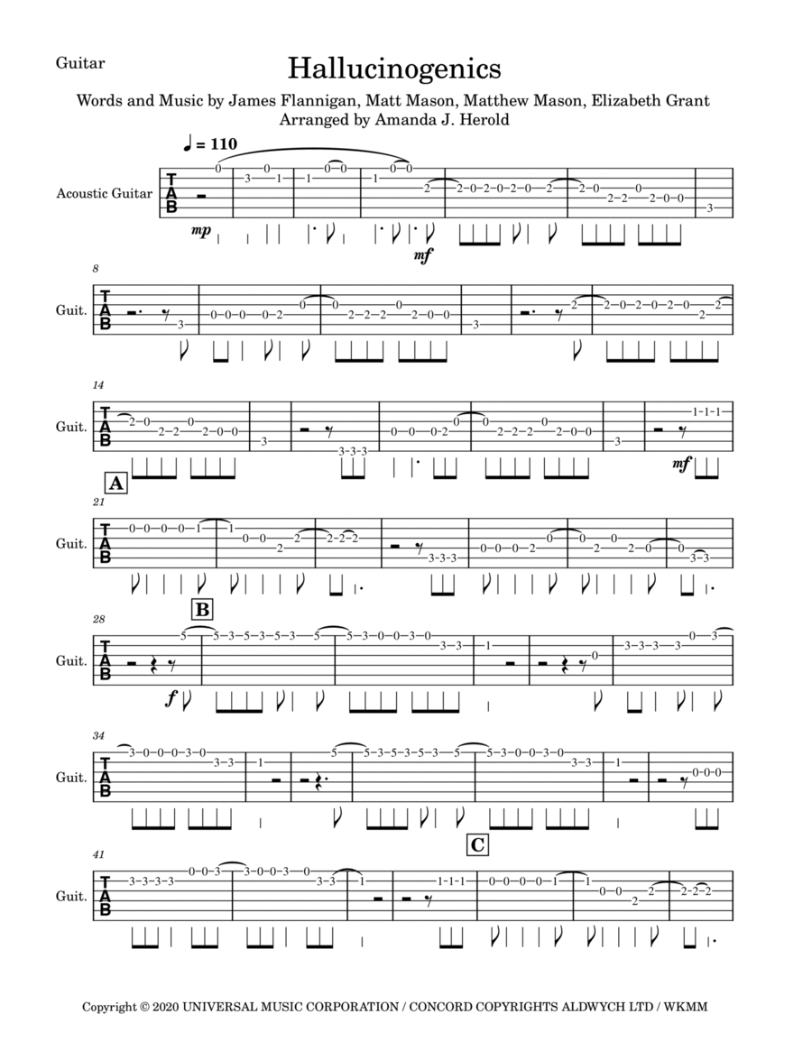 Hallucinogenics (feat. Lana Del Rey) Electric Guitar scores gallery preview page 1