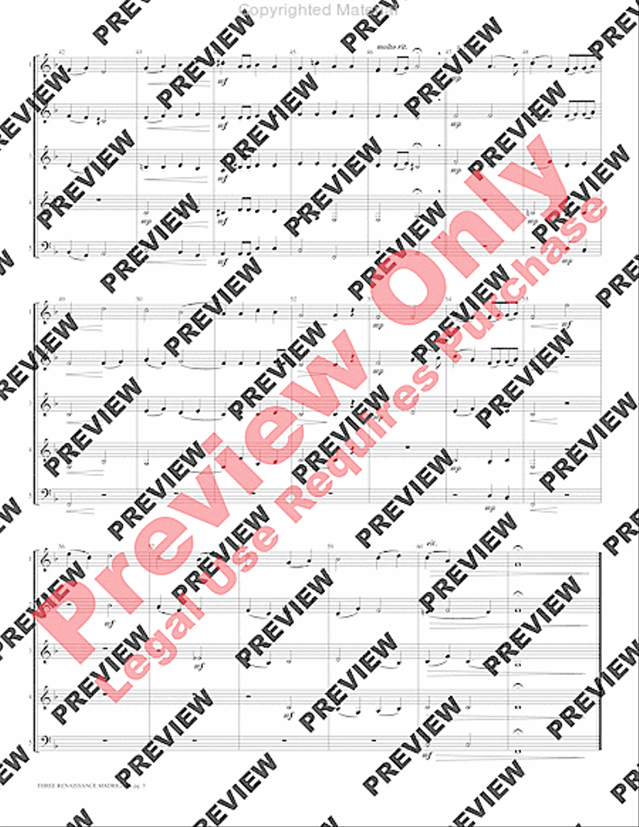 Three Renaissance Madrigals Woodwind Ensemble scores gallery preview page 5