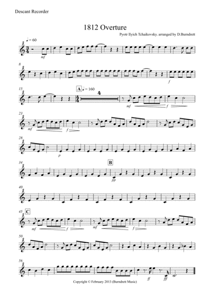 1812 Overture for Recorder Quartet image number null