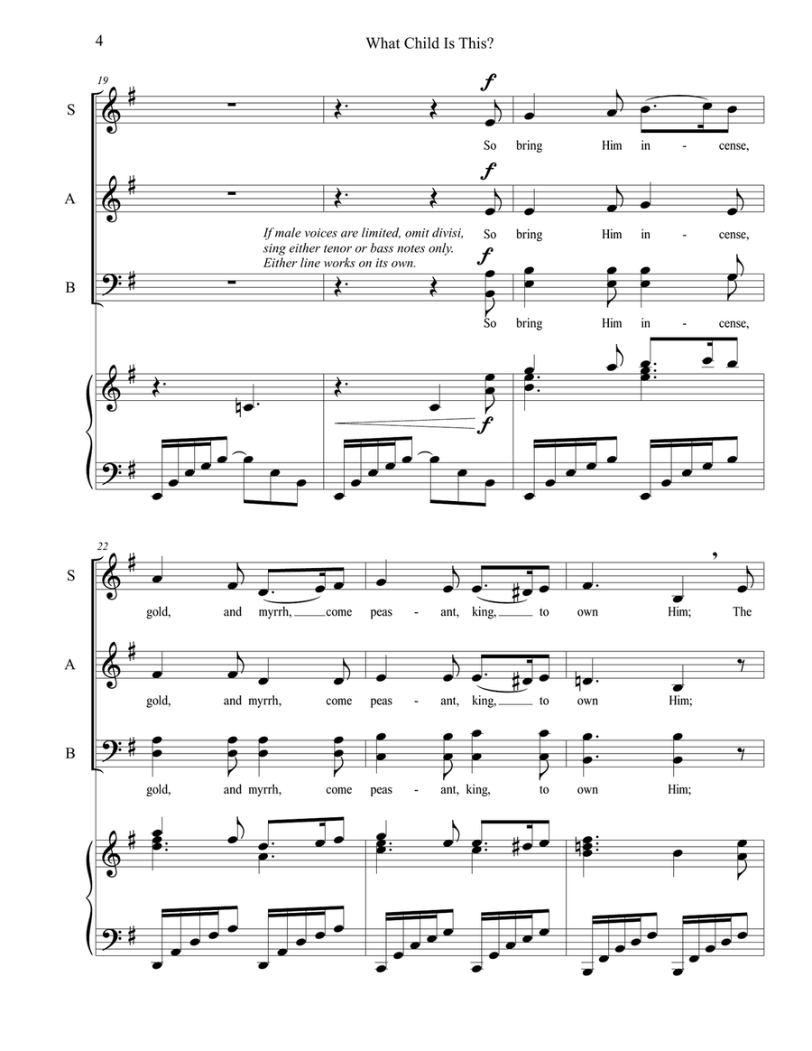 What Child Is This? (SAB) 3-Part scores gallery preview page 4
