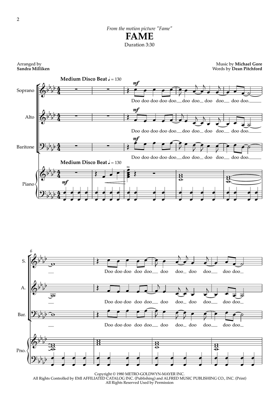 Fame 3-Part scores gallery preview page 2