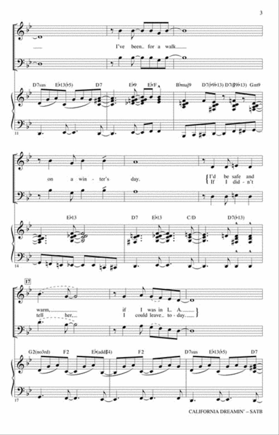 California Dreamin' 4-Part scores gallery preview page 3