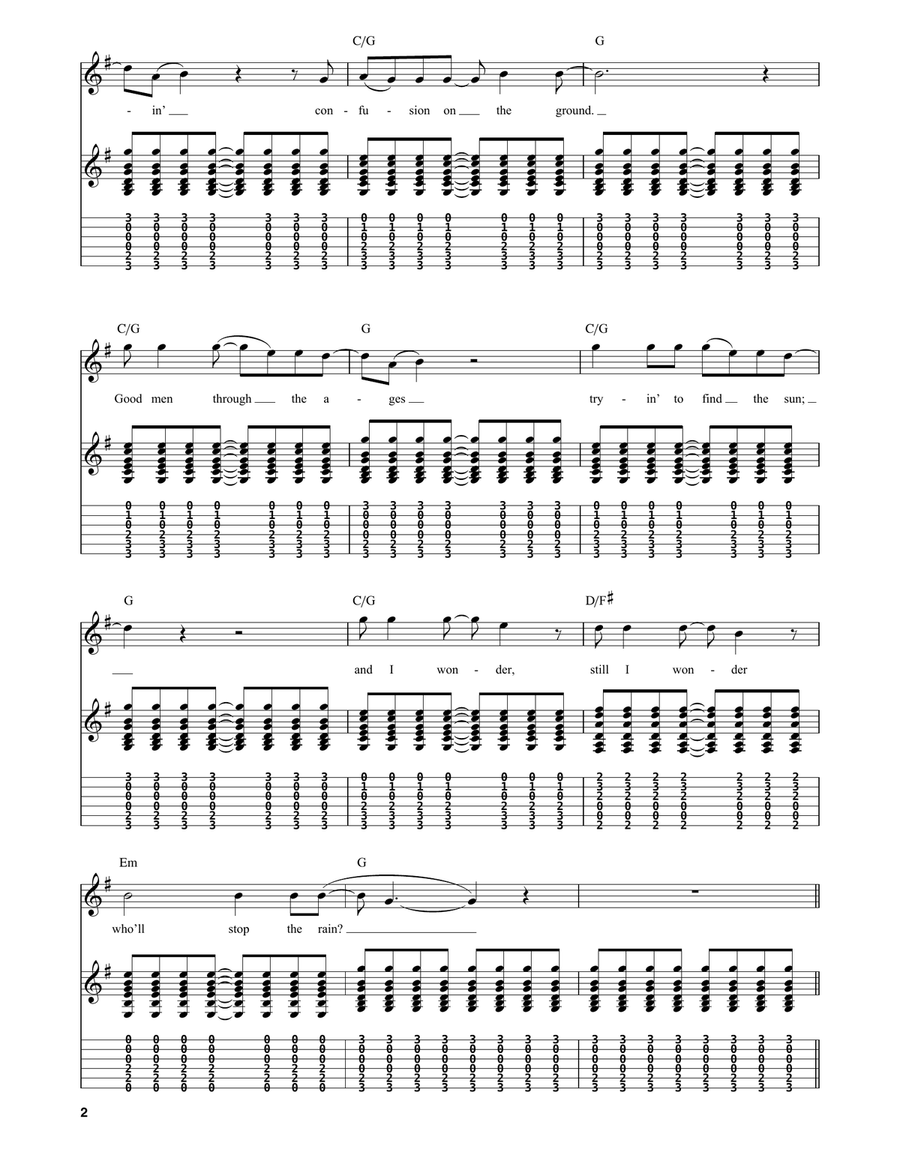 Who'll Stop The Rain Who'll Stop The Rain Acoustic Guitar scores gallery preview page 2