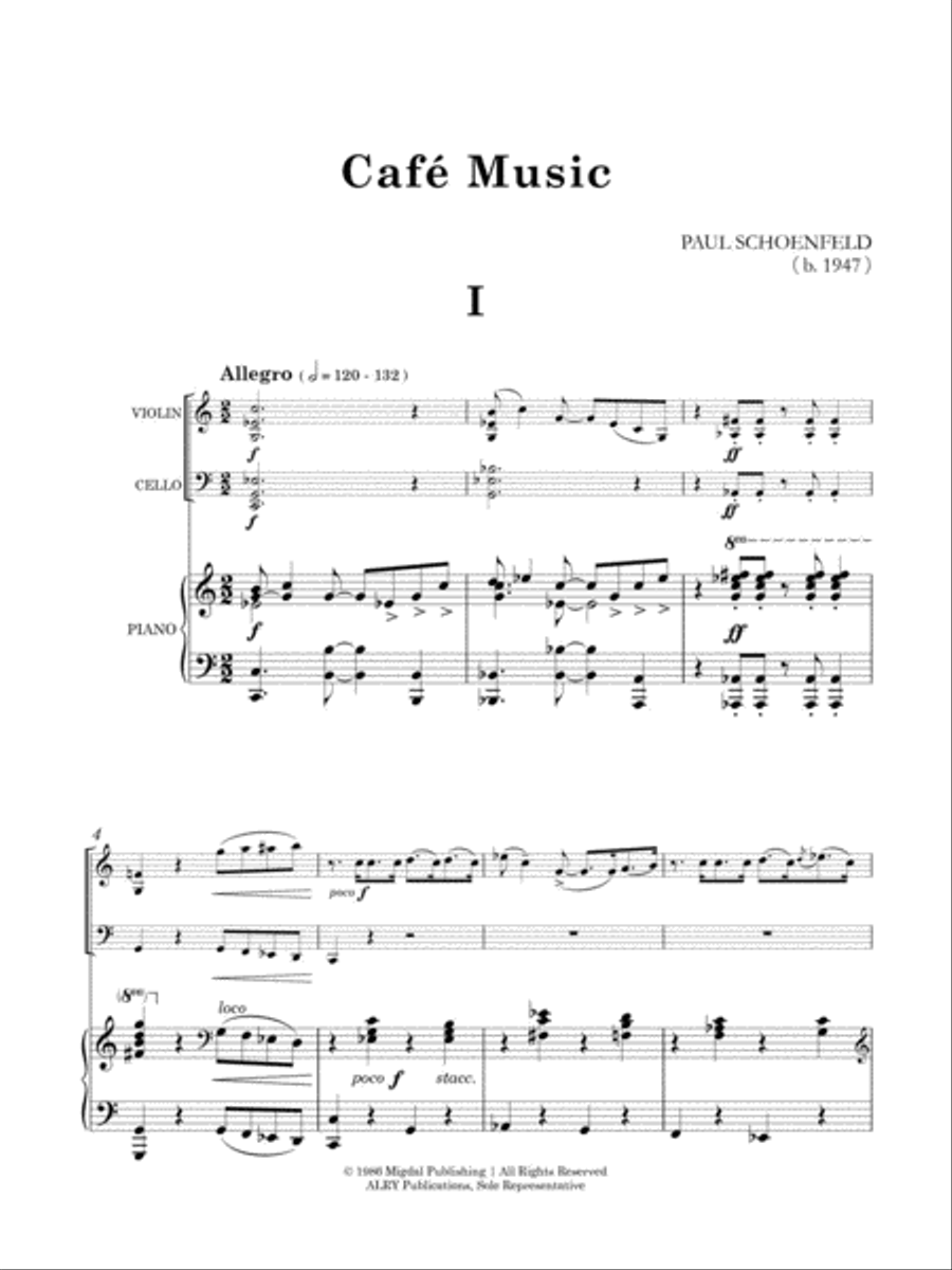 Cafe Music for Violin, Cello and Piano (Score and Parts) Piano Trio scores gallery preview page 2