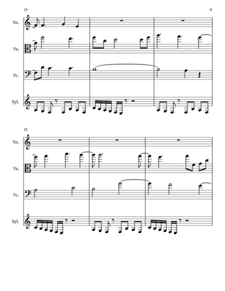 Ambrosia 136 for String Trio & Xylophone