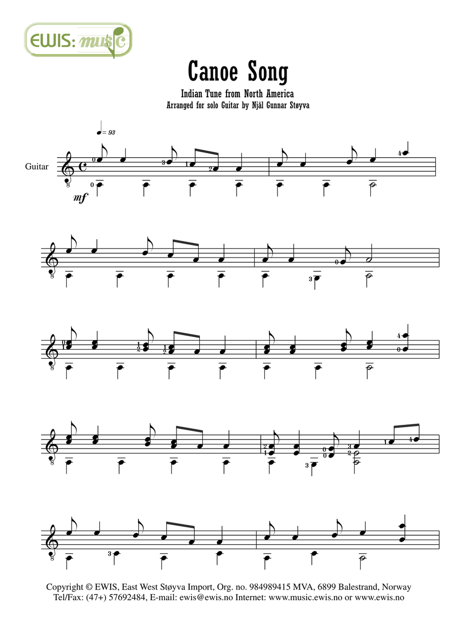 Test Upload - Canoe Song Guitar Solo scores gallery preview page 1