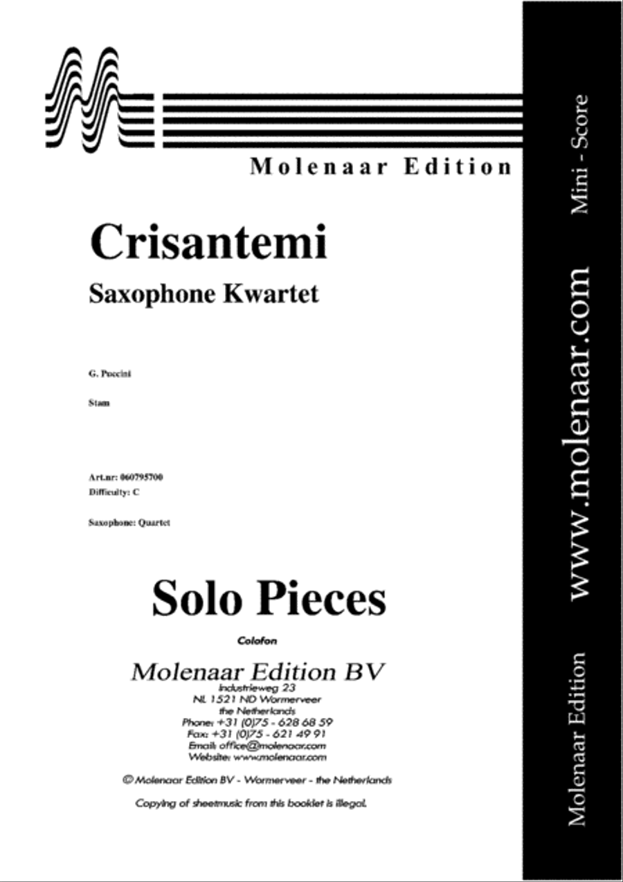 Crisantemi Crisantemi Saxophone Quartet scores gallery preview page 2