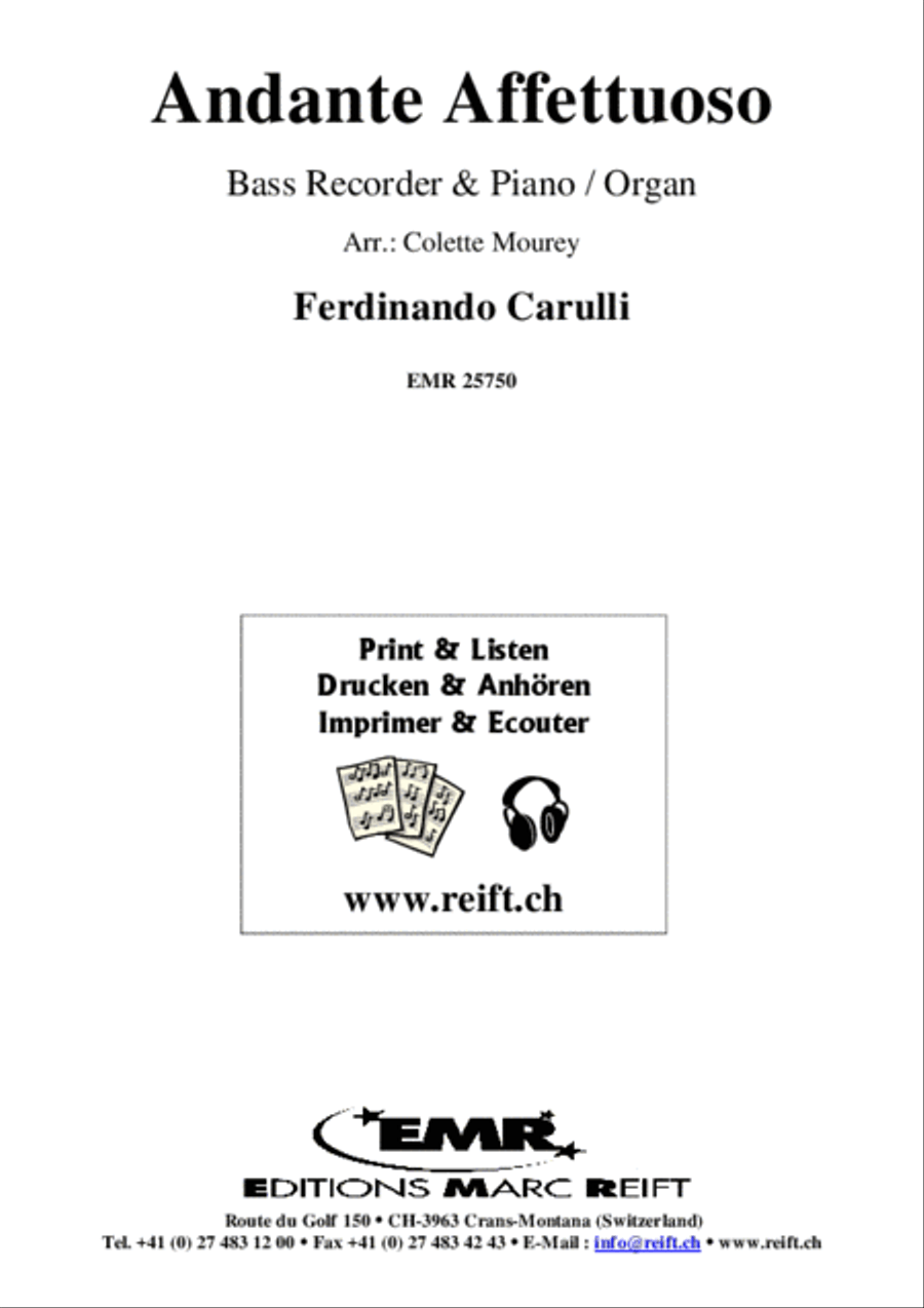 Andante Affettuoso Andante Affettuoso Bass Recorder scores gallery preview page 2