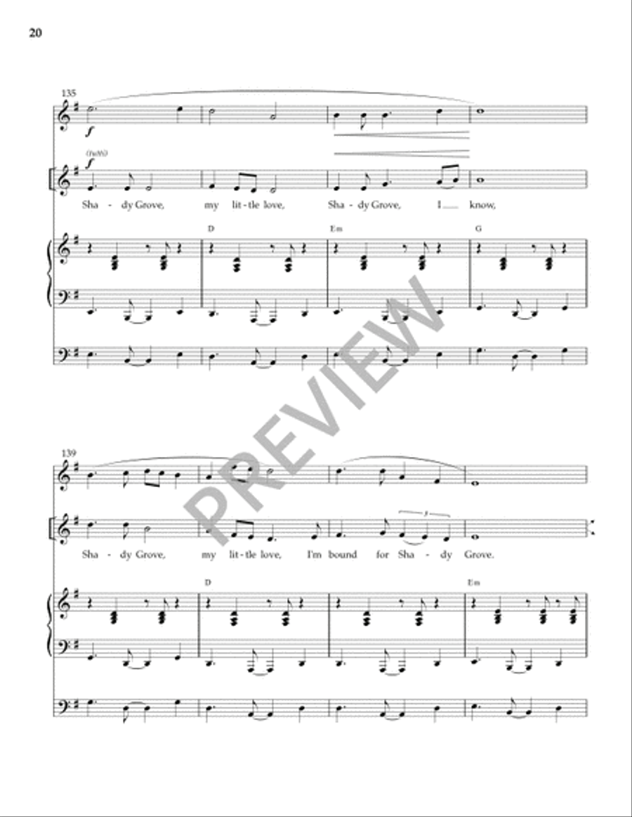 Shady Grove (Full Score and Parts) SSA scores gallery preview page 21