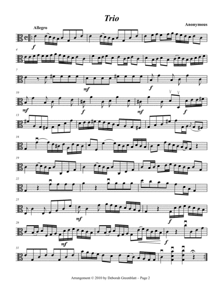 Background Trios for Strings, Volume 1 - Viola B