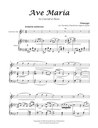 AVE MARIA MASCAGNI for Clarinet & Piano