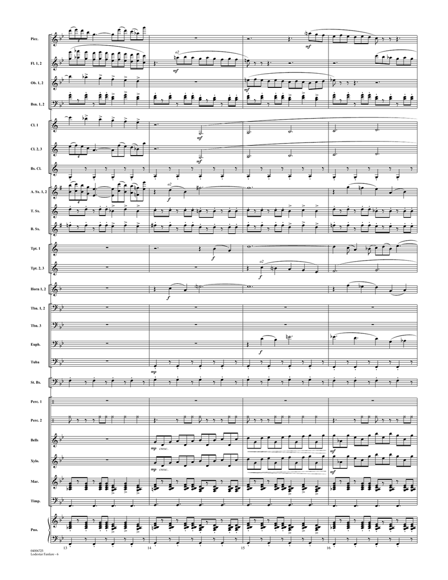 Lodestar Fanfare - Conductor Score (Full Score) Lodestar Fanfare - Conductor Score (Full Score) Concert Band scores gallery preview page 6
