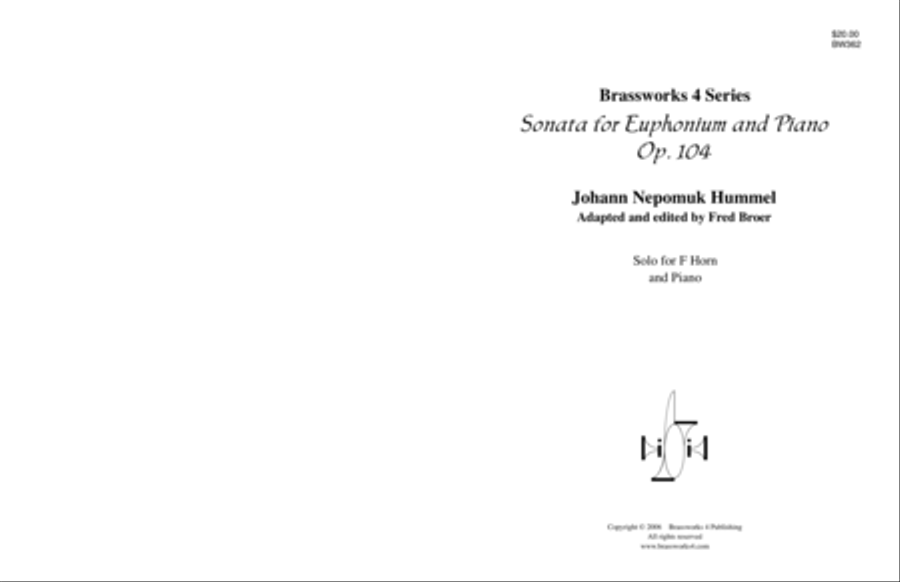 Sonata for Horn and Piano, Op. 104 Piano Accompaniment scores gallery preview page 1