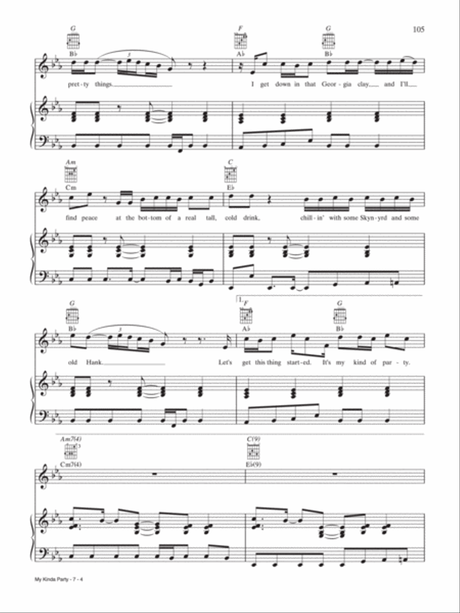 My Kinda Party Piano, Vocal, Guitar scores gallery preview page 4