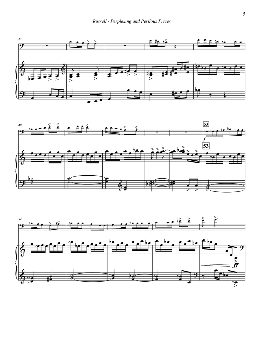 Perplexing and Perilous Pieces for Trombone and Piano Piano scores gallery preview page 5