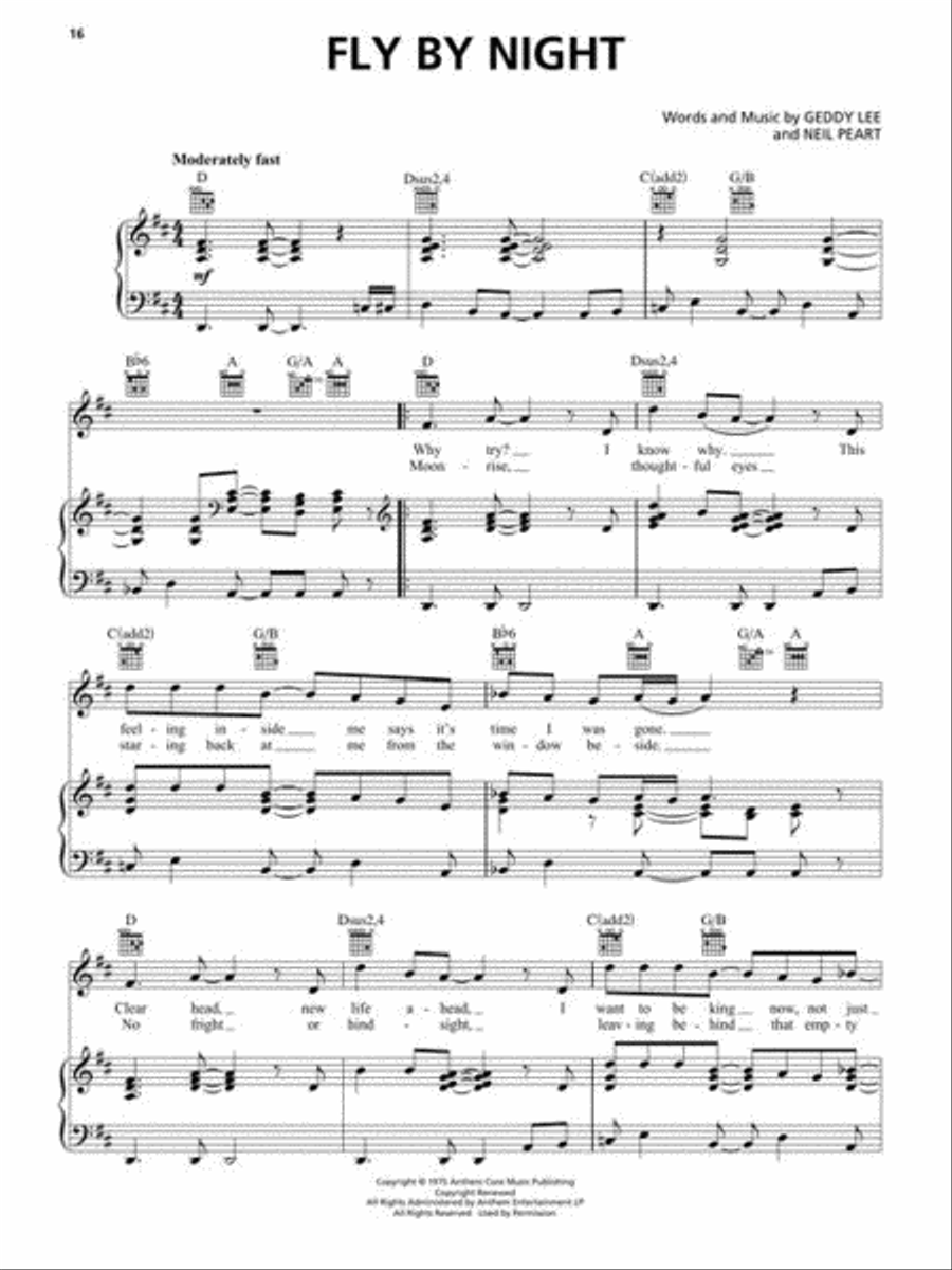 Rush – Chronicles Rush – Chronicles Piano, Vocal, Guitar scores gallery preview page 7