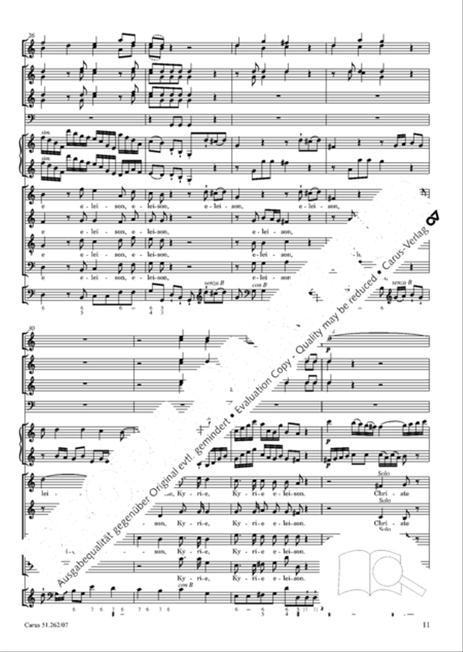 Missa longa in C major (Missa longa in C) 4-Part scores gallery preview page 12